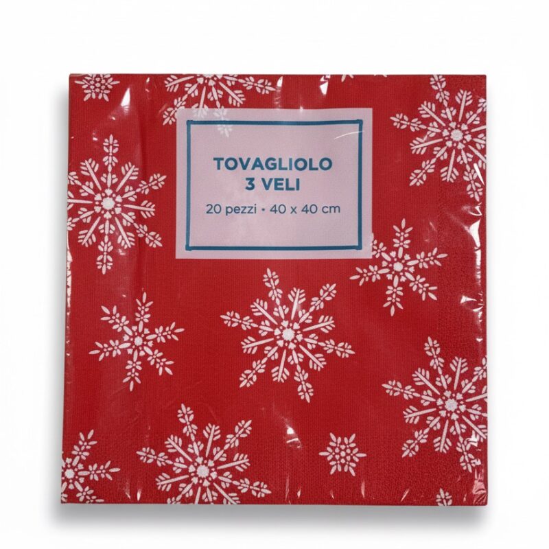 Tovaglioli a tema Natale Rosso confezione da 20, 33x33 cm