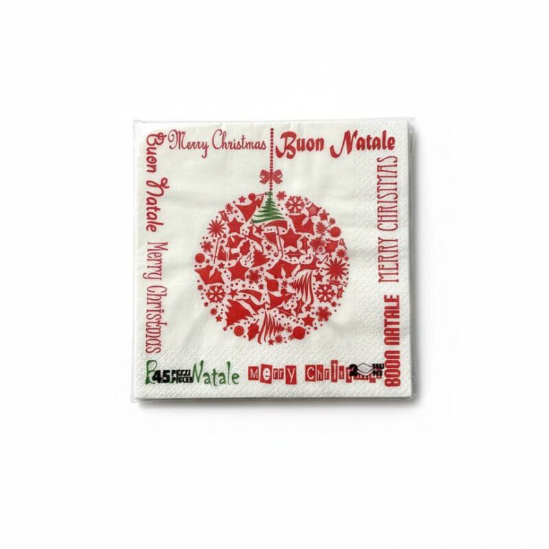 Tovaglioli di Natale con decorazioni – 20 pezzi – 33×33 cm