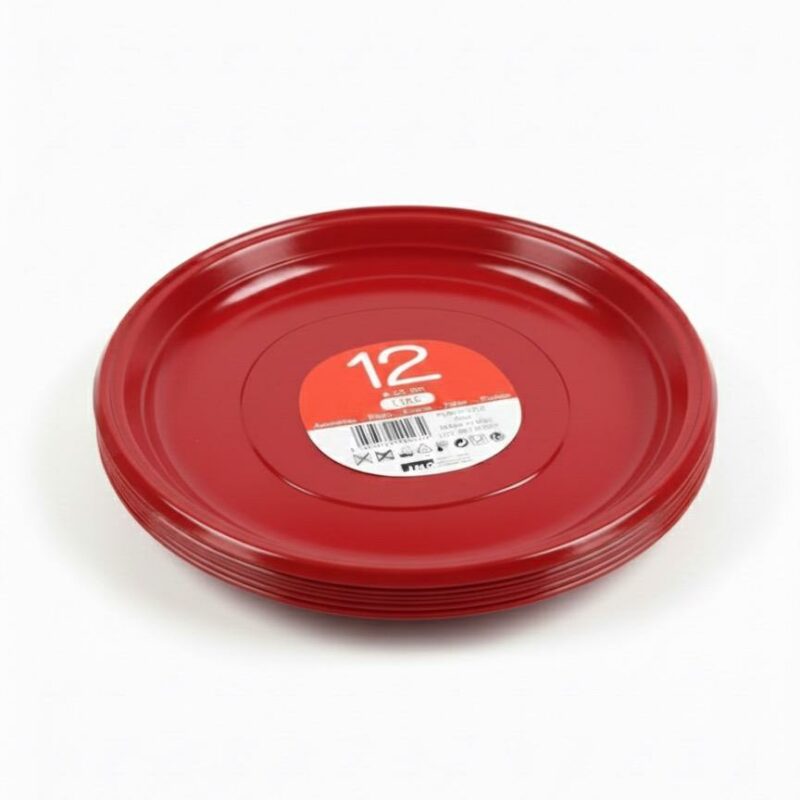 Piatto Rosso 12 pz. Ø 22 cm.