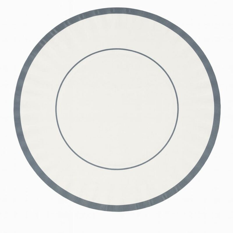 Piatto Bianco Bordato Grigio 8 pz.  Ø 18cm.