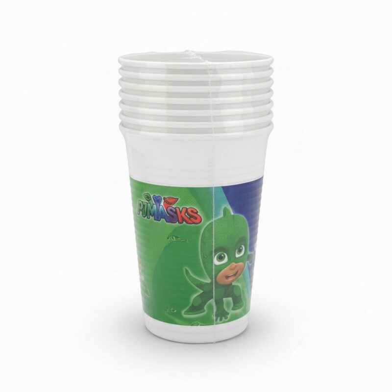 Bicchieri in plastica PJ Masks – Superpigiamini – 8 pezzi da 200 ml