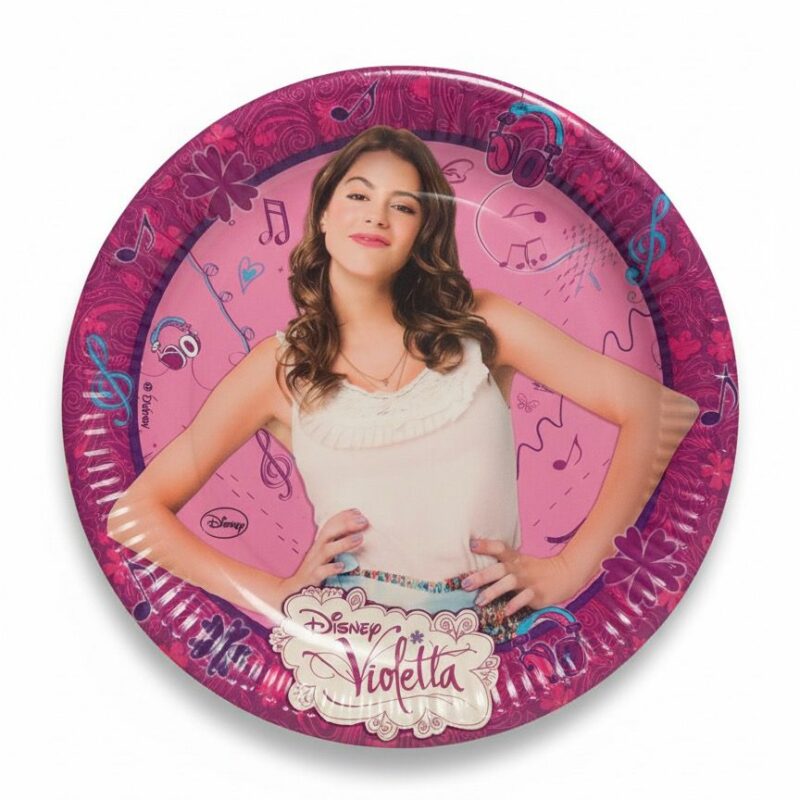 Piatti piani con Violetta e segni musicali – 8 pezzi – Ø 23 cm