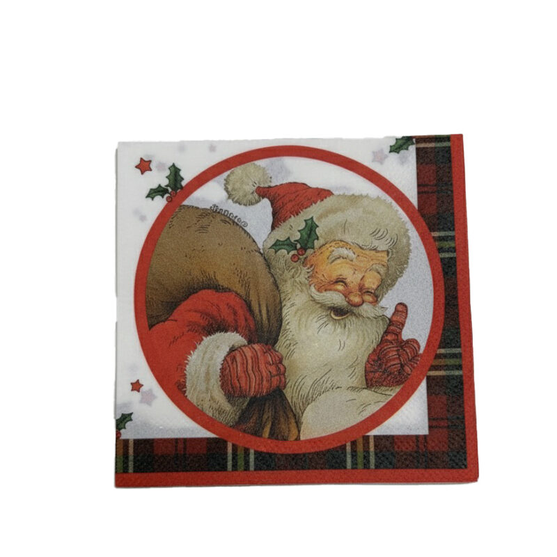 Tovaglioli di Natale con Babbo Natale – 20 pezzi – 33×33 cm