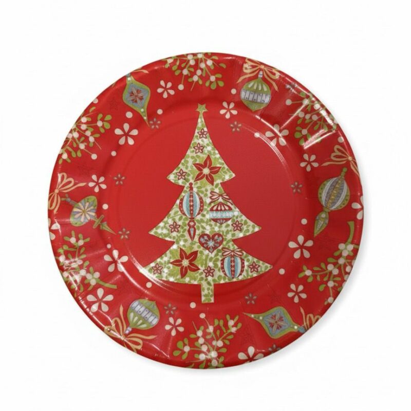 Piatti piani albero di Natale – 8 pezzi – Ø 20 cm