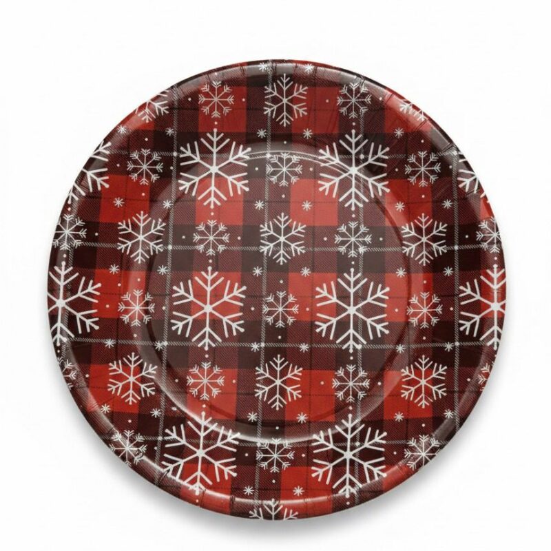 Piatti piani con fiocchi di neve – 8 pezzi – Ø 24 cm