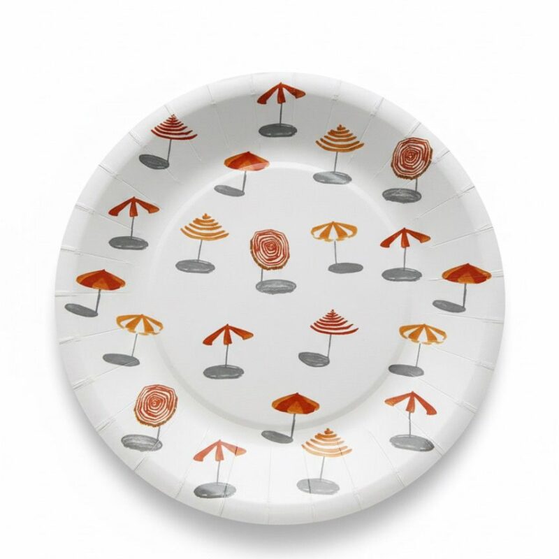Piatti piani Estate Ombrelloni – 10 pezzi – Ø 18 cm