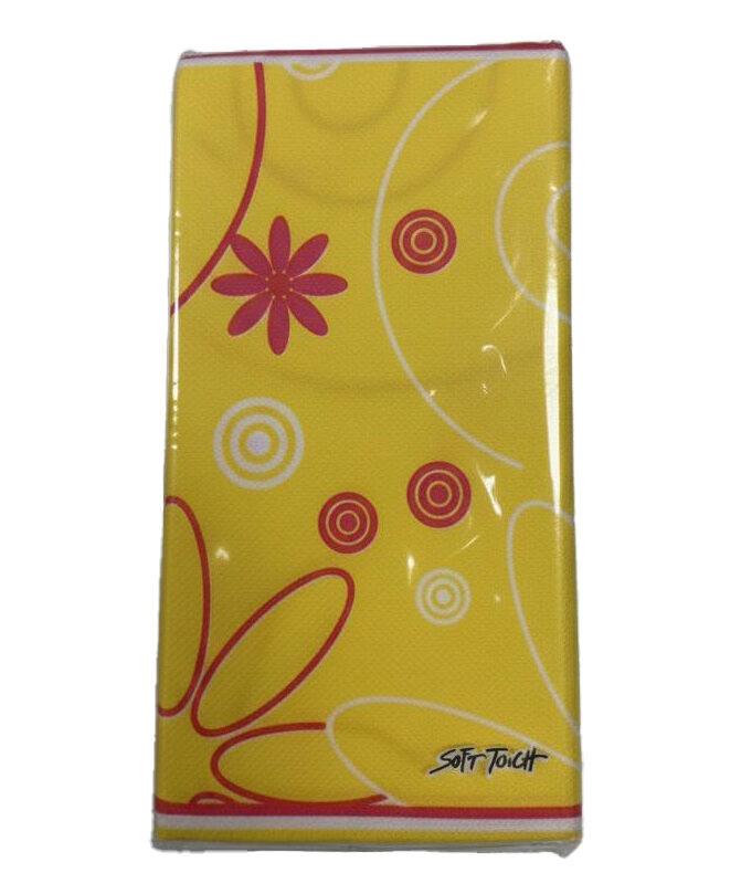 Tovaglioli di carta Soft Touch Bicolore Bianco/Giallo a Fiori 20 pz.