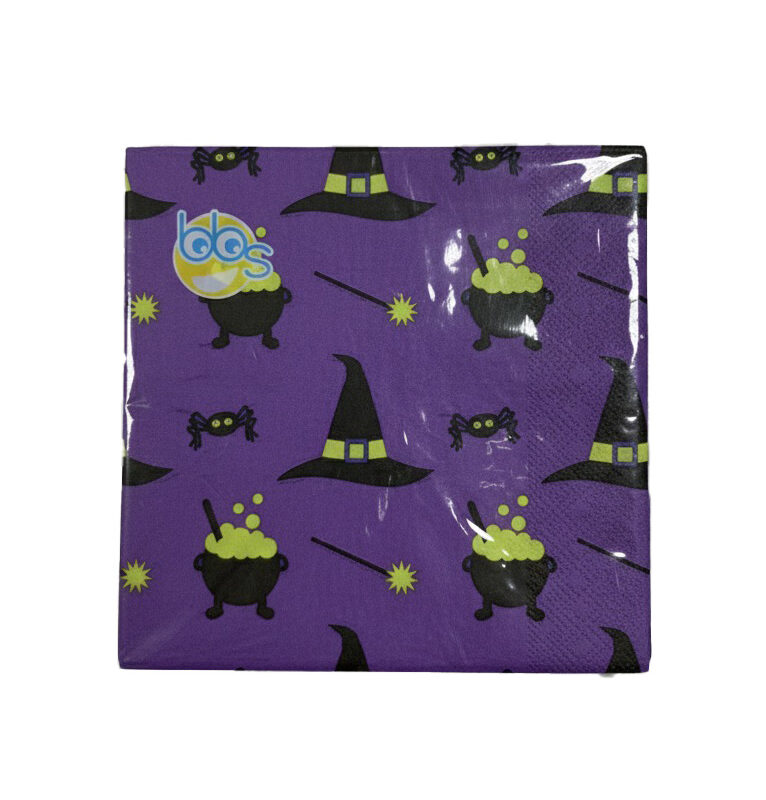 Tovaglioli a Tema Halloween con Strega da 20 tovaglioli Formato: 33x33cm