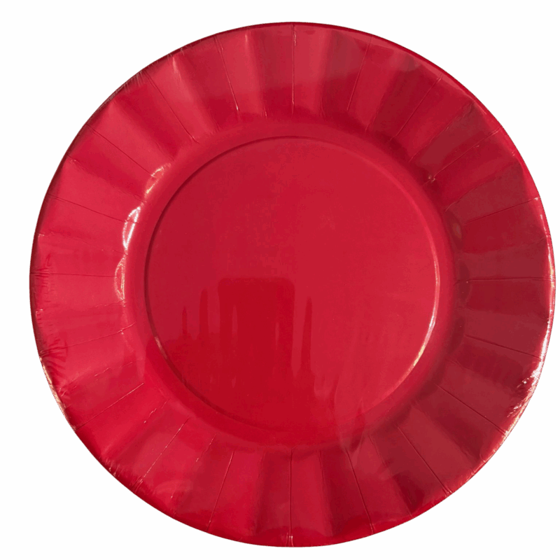 Piatti Piani Decorati Rossi 8 pz. Ø 20 cm.