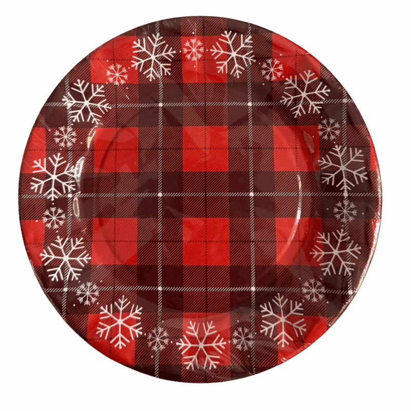 Piatti Piani Decorati Rossi 8 pz. Ø 18 cm.