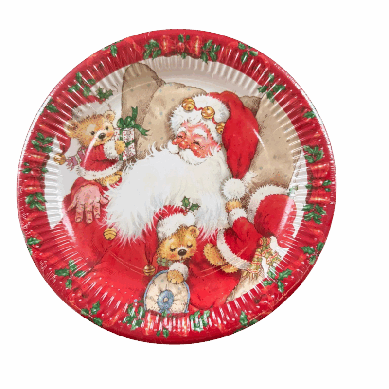 Piatto Fondo Tema Babbo Natale 8 pz  Ø 23  cm.