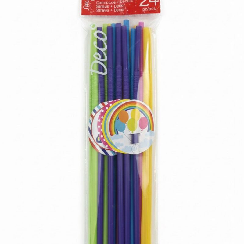 Cannucce + Decoro Smart Party – Confezione da 24 pezzi