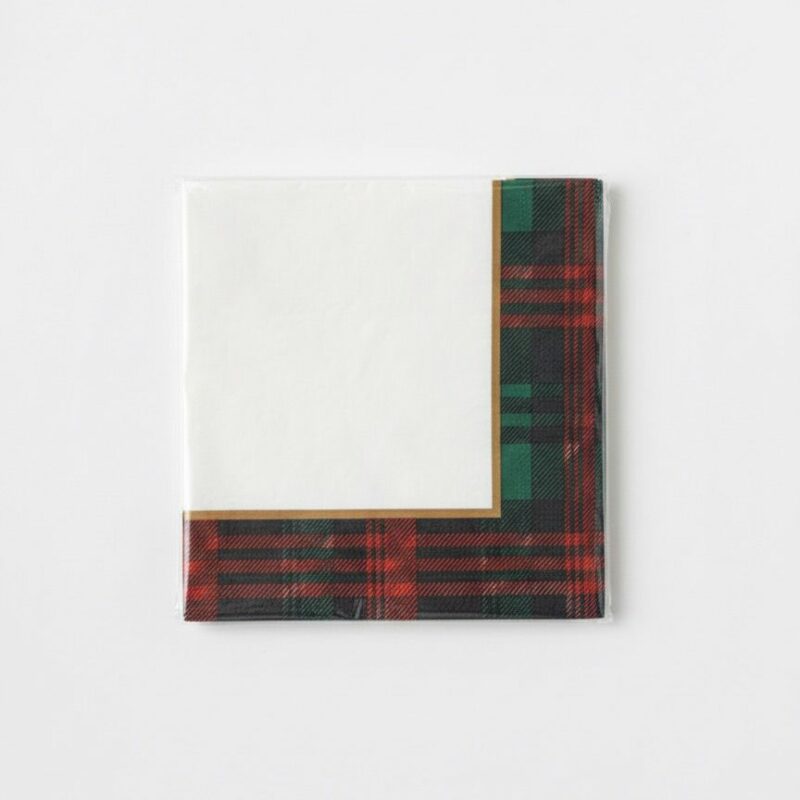 Tovaglioli di Carta Scozzese Natale – 16,5 × 16,5 cm – Confezione da 25 pz