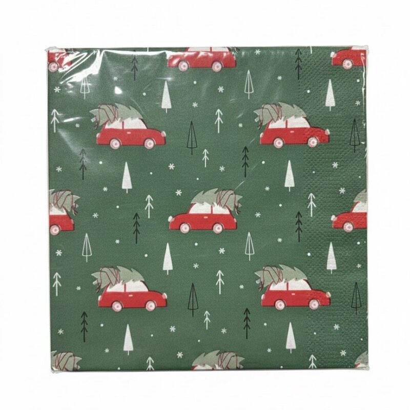 Tovaglioli di Carta “Christmas Drive” – 16,5 × 16,5 cm – Confezione da 25 pz