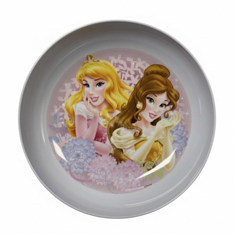 Piatto Fondo Principesse Disney Aurora & Belle – Melamina Ø 20 cm | Originale Disney