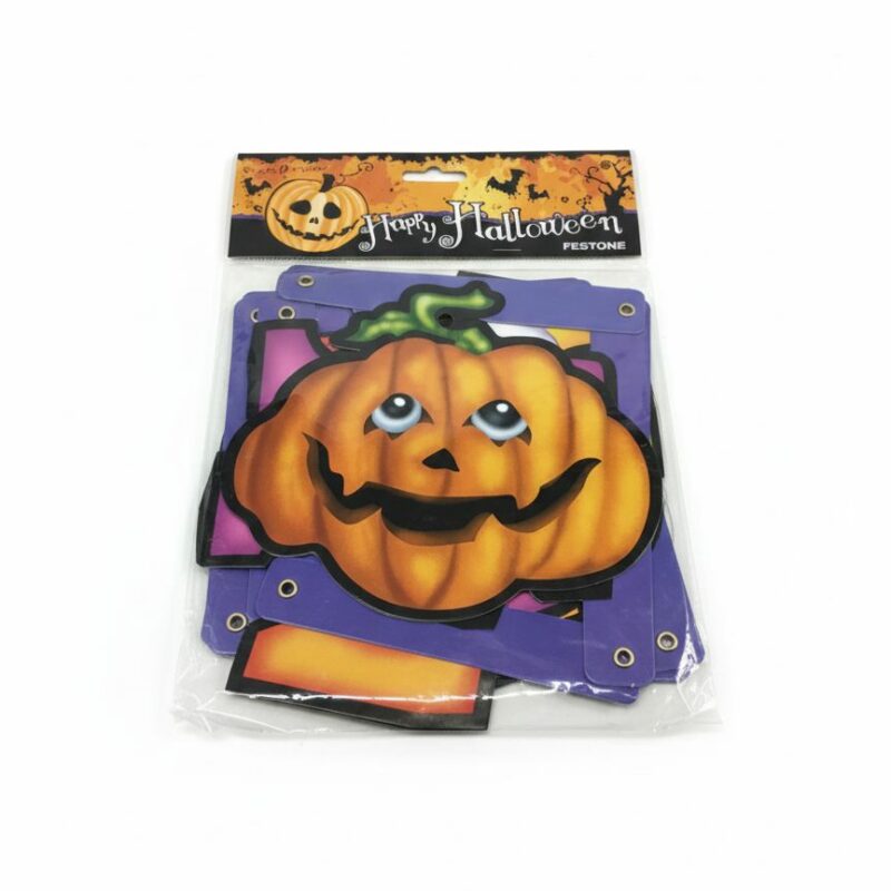 Festoni Happy Halloween con Zucca Sorridente 220cm