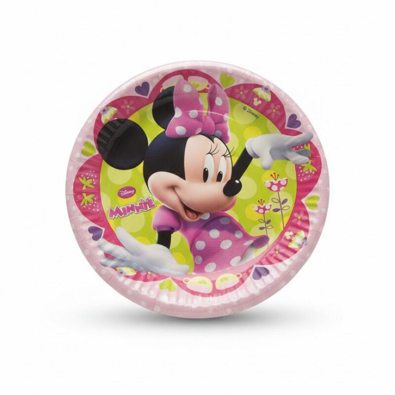 8 Piatti Carta Minnie Mouse Ø 19,5 cm Disney Festa Compleanno