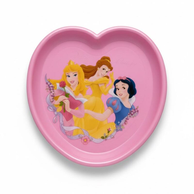 Piatto Melamina Cuore Disney Princess Aurora Belle Biancaneve 23cm