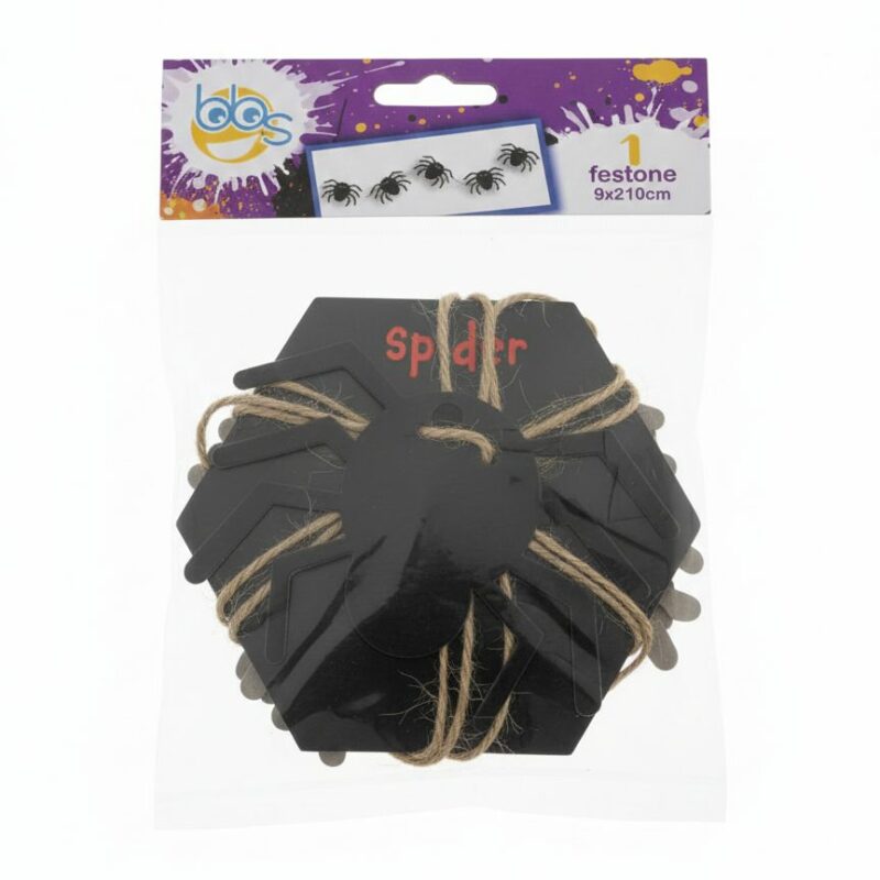 Festone Ragno Nero per Halloween - 9x210 cm