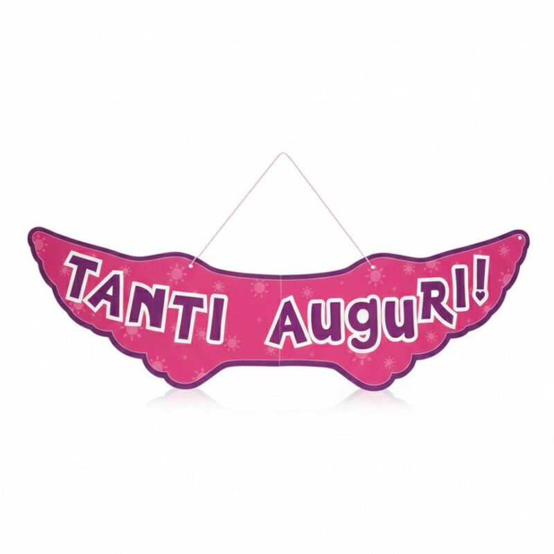 Festone TANTI AUGURI Rosa Fucsia 1 metro × 30 cm Decorazione Festa