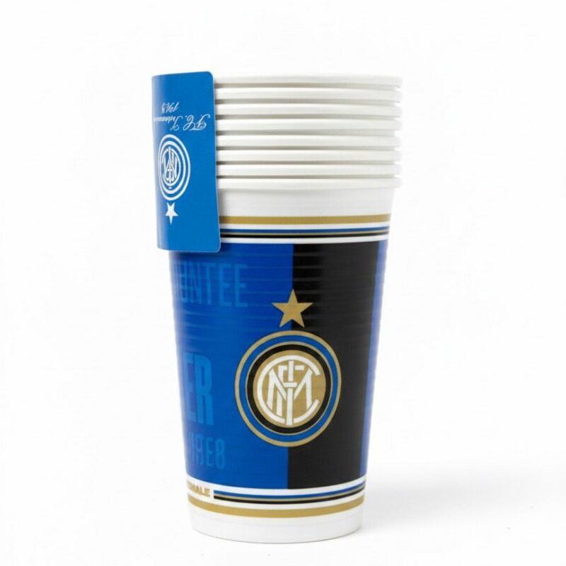 Bicchieri in plastica Inter - 8 pezzi da 200 ml